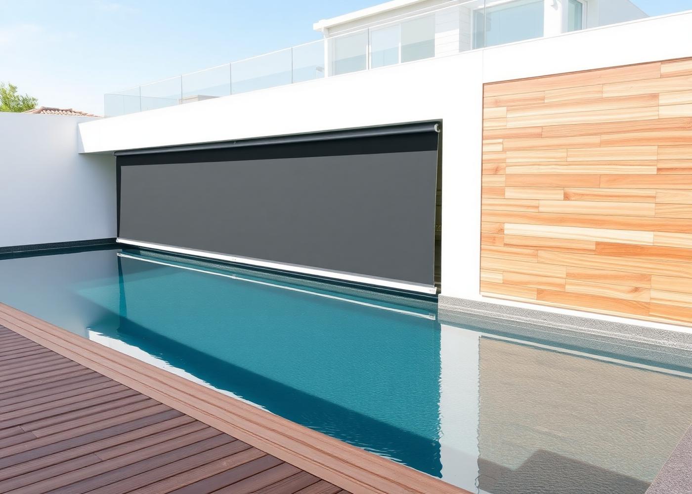 Piscine avec volet automatique