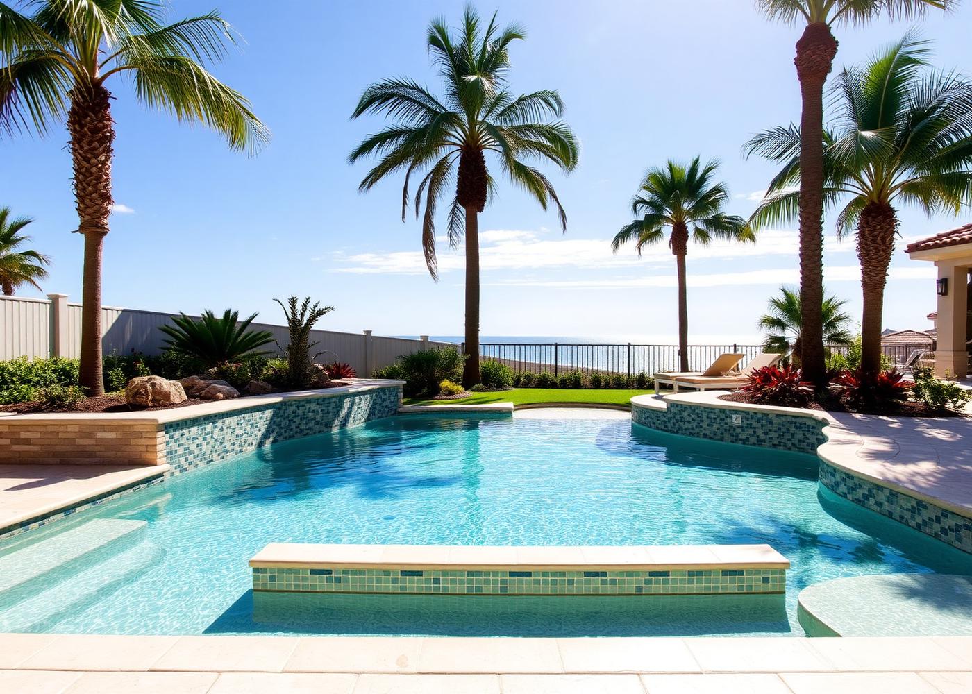 Piscine plage immergée style Provence